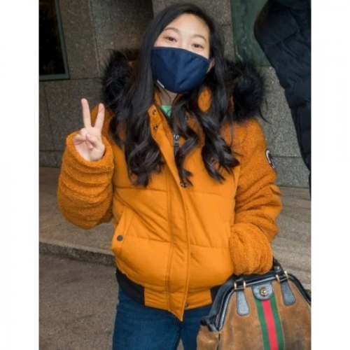 Shang-Chi Katy Orange Fur Hooded Jacket 2 Shang-Chi Katy Orange Fur Hooded Jacket - Image 2