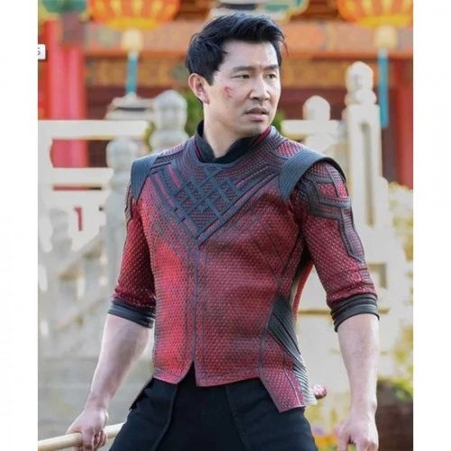 Shang-Chi Red And Black Leather Costume Jacket 1 Shang-Chi Red And Black Leather Costume Jacket
