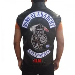 Jax Teller Sons Of Anarchy Leather Patches Vest -Film Star Cheap Outfits Store sons of anarchy leather vest jax teller 500x500 1