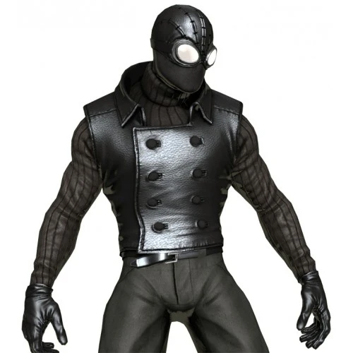 Spiderman Noir Costume Leather Vest 4 Spiderman Noir Costume Leather Vest - Image 4