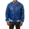 St. Louis Blues Varsity Royal Blue Leather Jacket