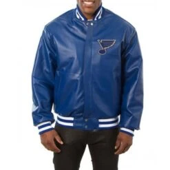 St. Louis Blues Varsity Royal Blue Leather Jacket