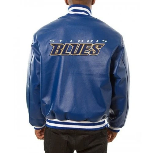 St. Louis Blues Varsity Royal Blue Leather Jacket 2 St. Louis Blues Varsity Royal Blue Leather Jacket - Image 2