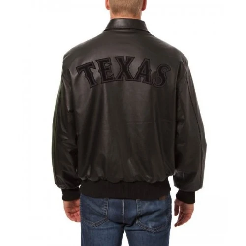 Texas Rangers Varsity Black Leather Jacket 2 Texas Rangers Varsity Black Leather Jacket - Image 2