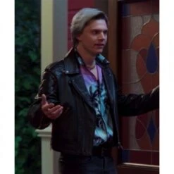 WandaVision Pietro Maximoff Black Biker Leather Jacket