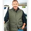 Yellowstone Kevin Costner Green Quilted Vest